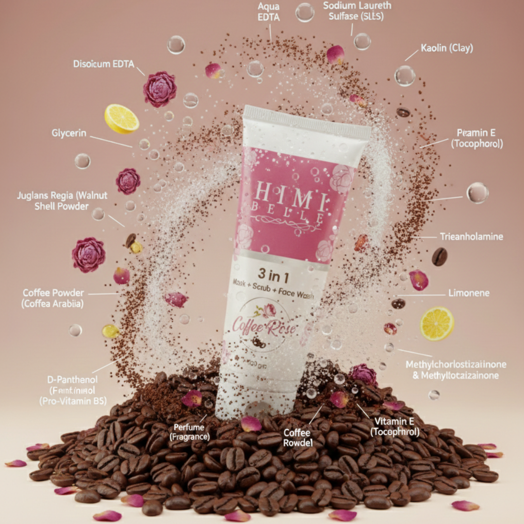 3-in-1 Coffee Rose Face Wash | Mask + Scrub + Cleanser