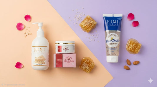 Luminous Glow Set: Rice Water Face Wash + Skin Lightening Cream + Honey & Almond Body Lotion
