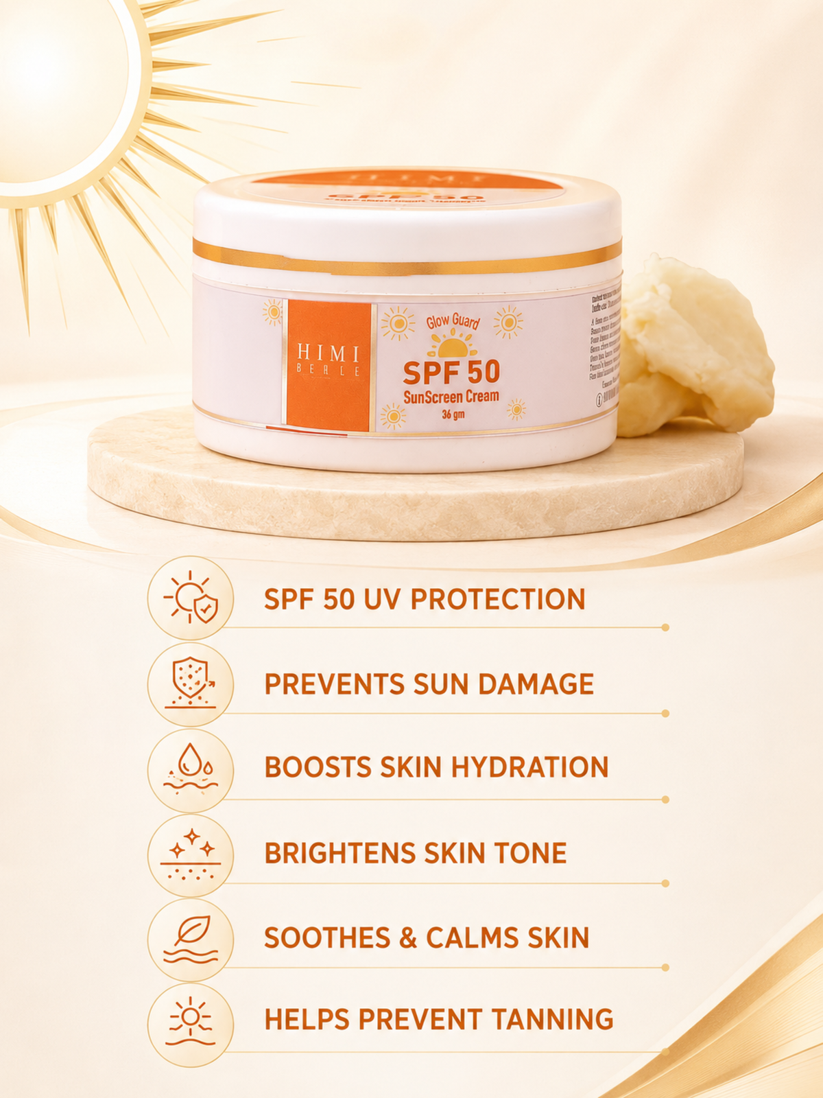 Himi Belle barrier repair sun protection combo packaging skincare kit box