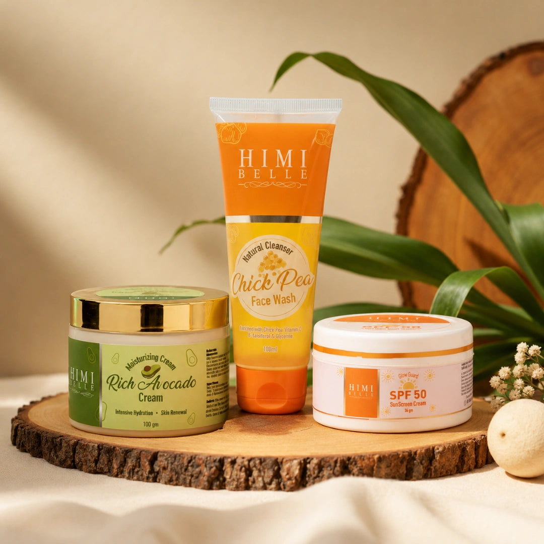 Himi Belle deep nourishment hydrating glow set skincare combo for dry skin care