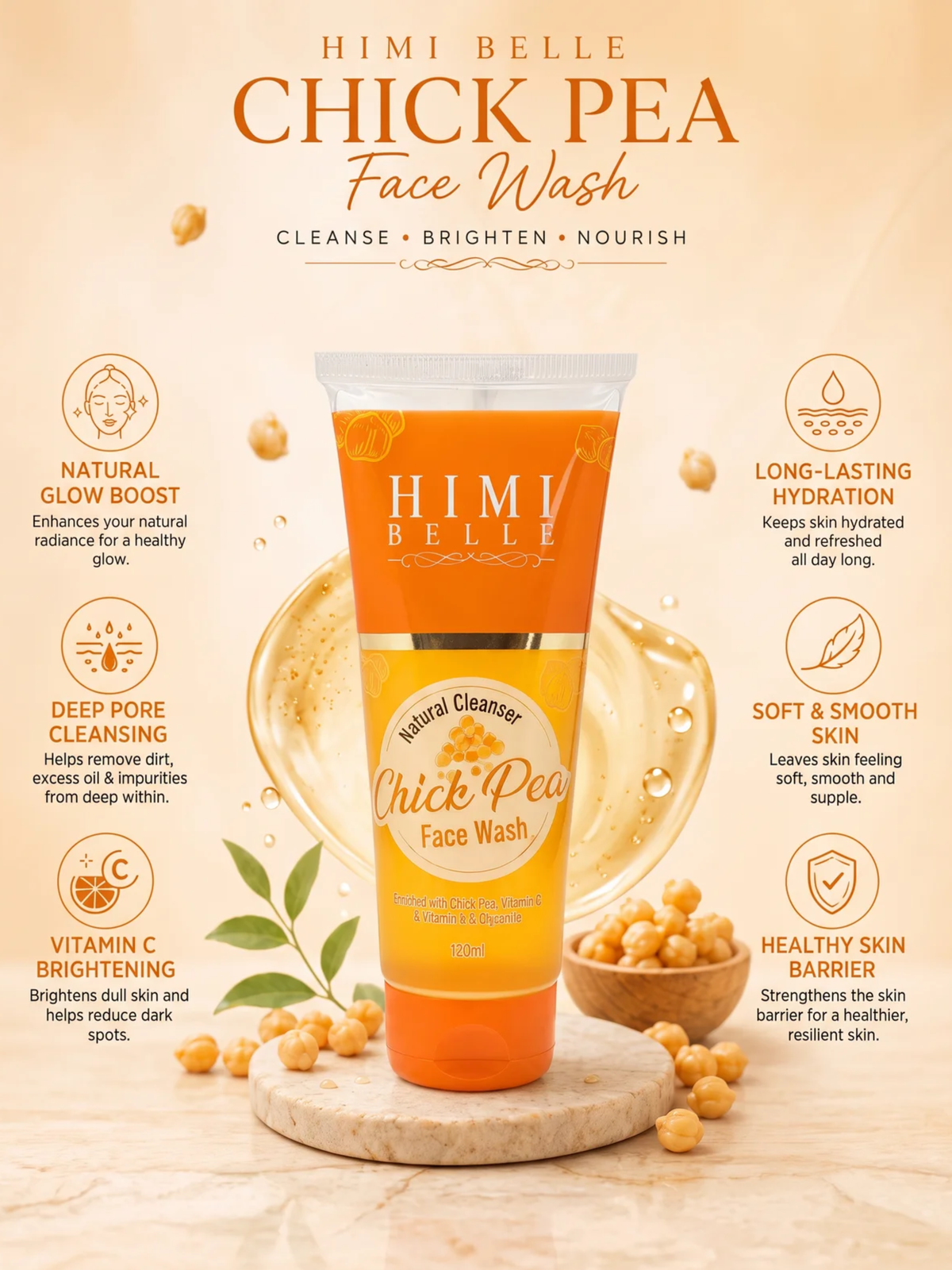 Himi Belle natural revitalizing duo product details chickpea wash avocado cream