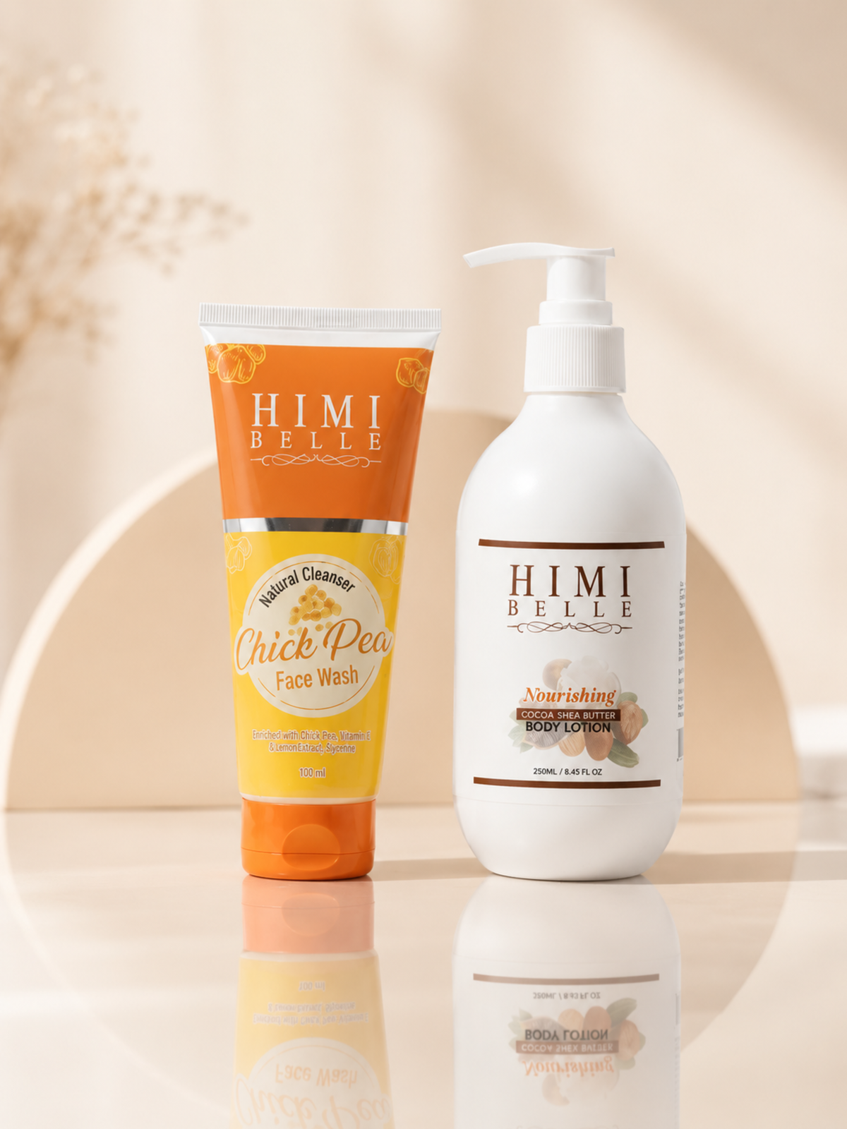Himi Belle natural revitalizing duo chickpea face wash and avocado cream combo