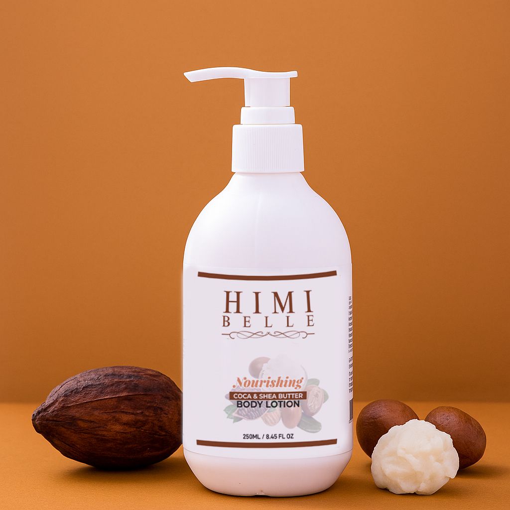 Himi Belle cocoa shea butter body lotion 250ml for deep hydration and soft skin