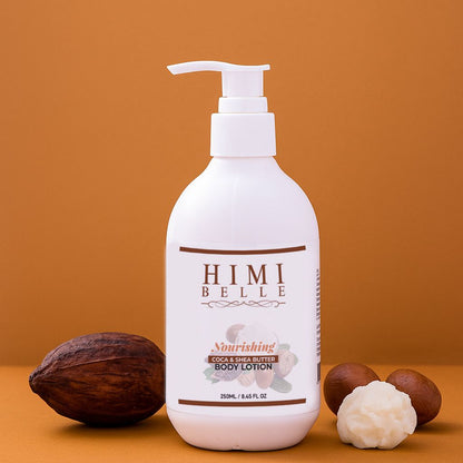 Himi Belle cocoa shea butter body lotion 250ml for deep hydration and soft skin